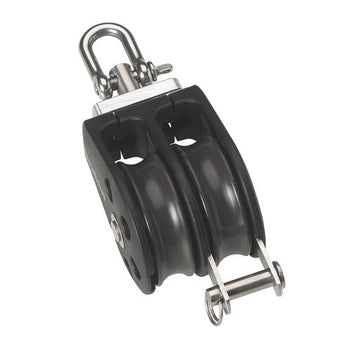 Barton Marine 45mm Double Block w/Swivel & Becket (10mm Line)